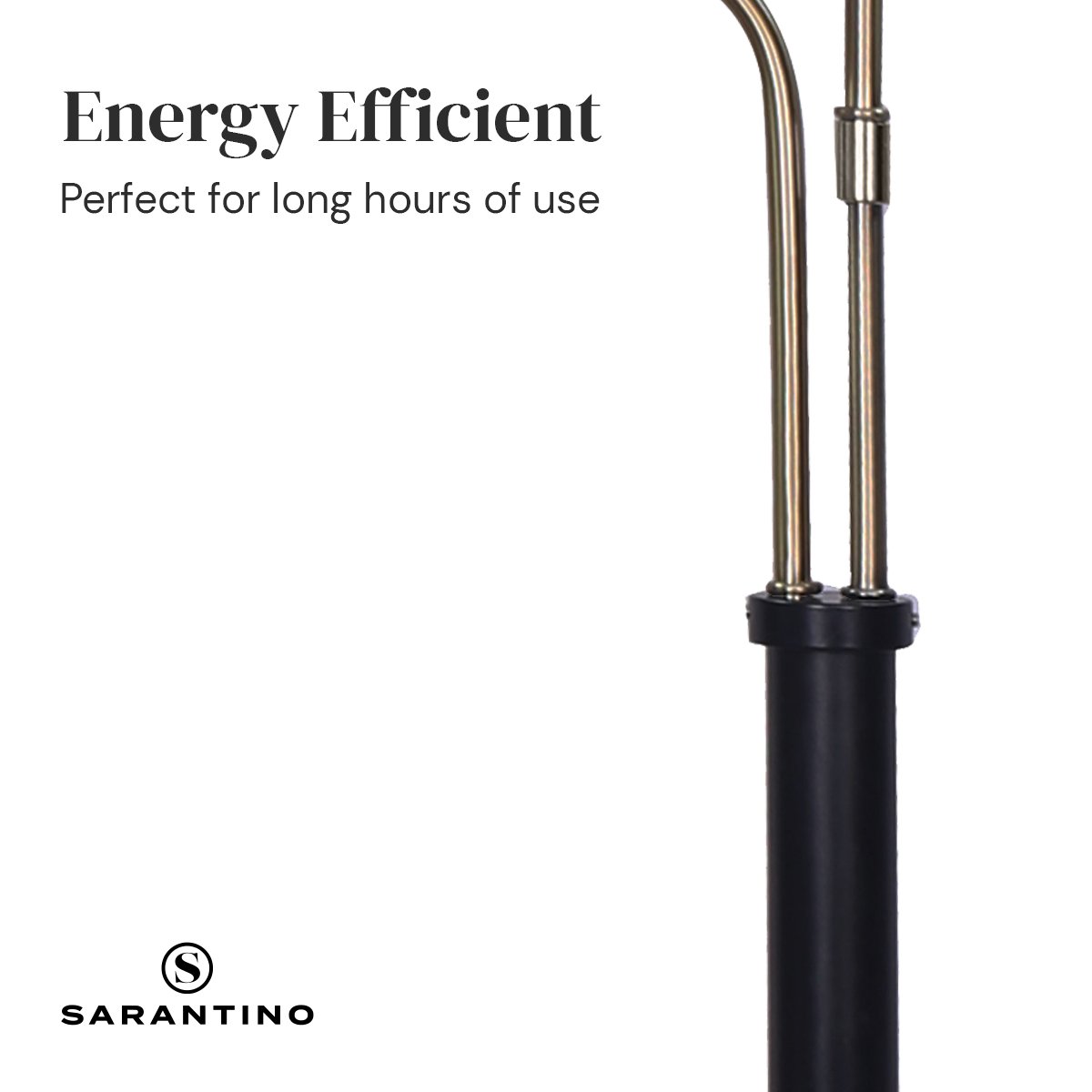 Sarantino LED Metal Table Lamp with 2 Lights Brushed Gold Black Finish Sarantino