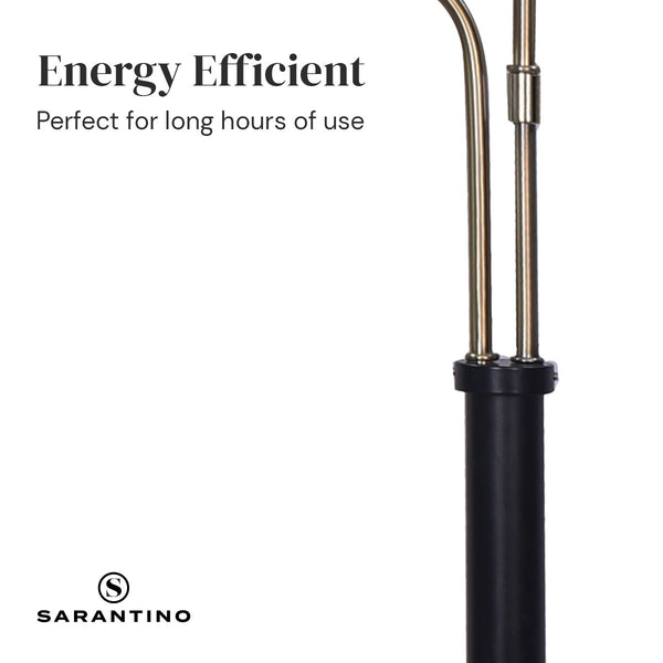 Sarantino LED Metal Table Lamp with 2 Lights Brushed Gold Black Finish Sarantino