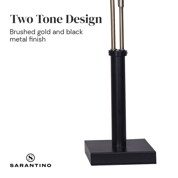 Sarantino LED Metal Table Lamp with 2 Lights Brushed Gold Black Finish Sarantino