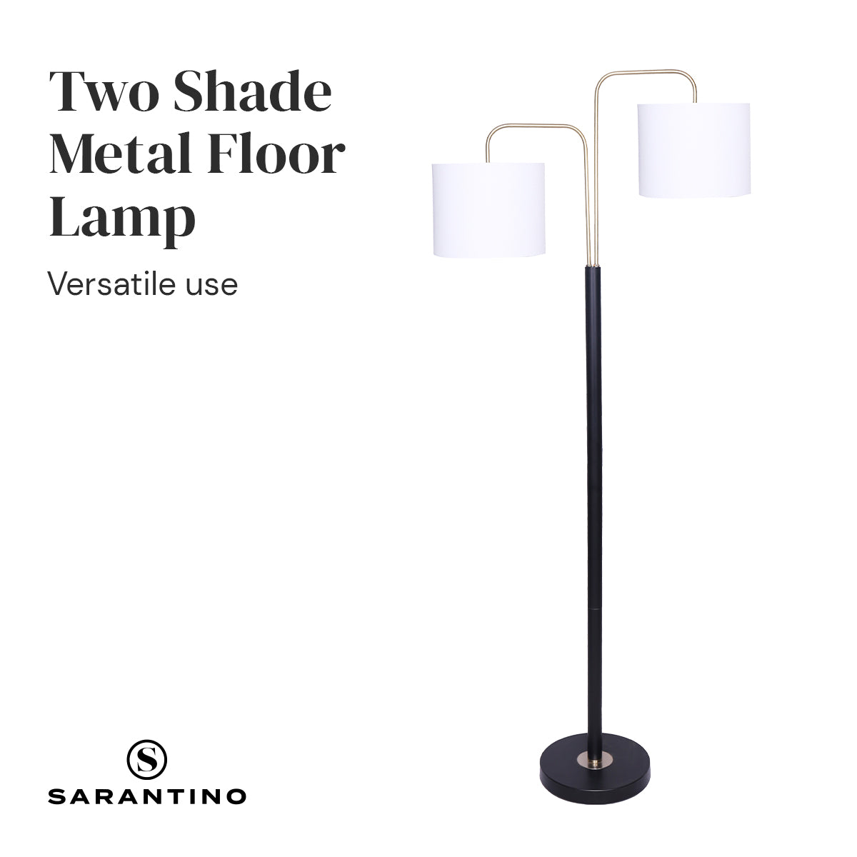 Sarantino Black/Brass Finish Reading Light  Electric Table Lamp Sarantino
