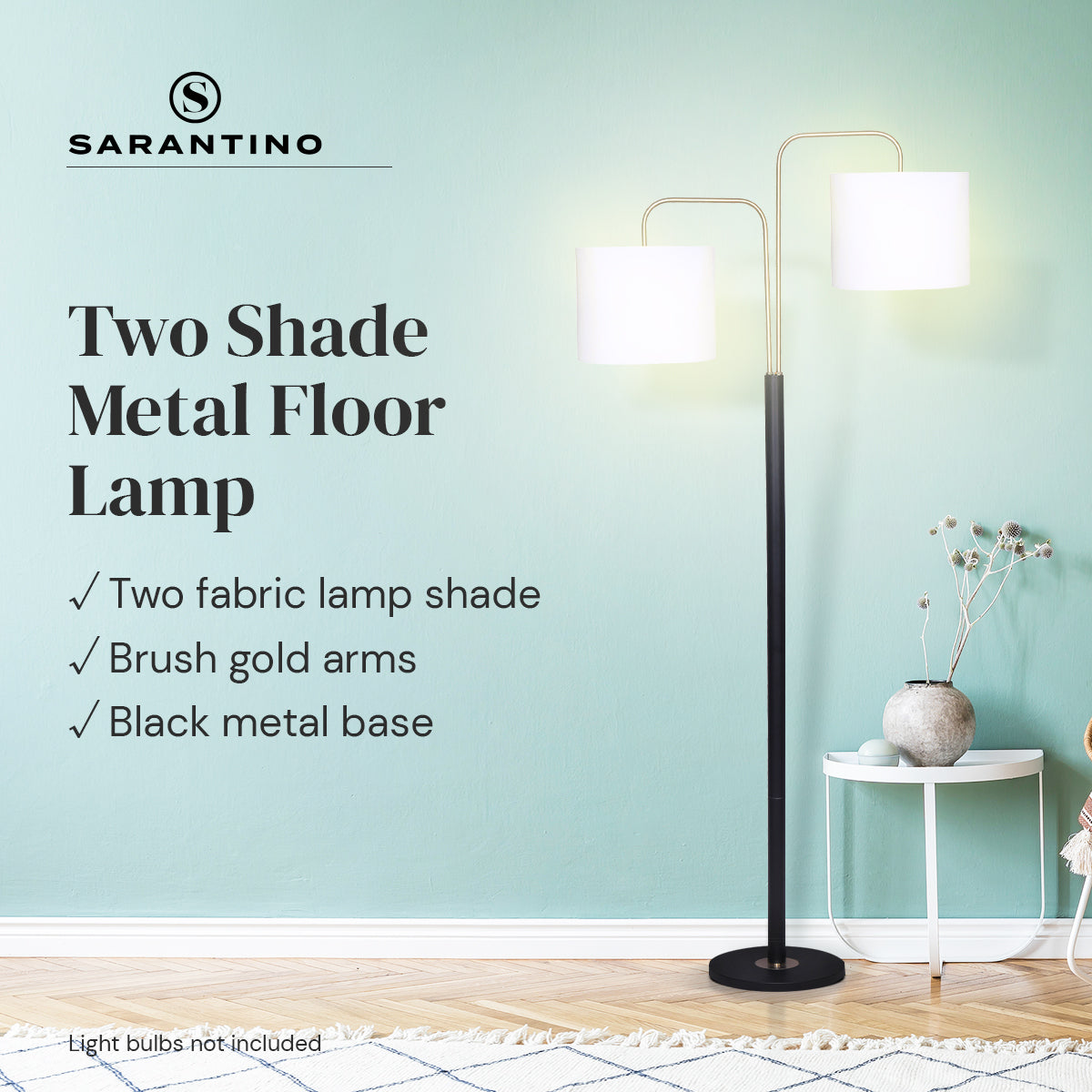 Sarantino Black/Brass Finish Reading Light  Electric Table Lamp Sarantino
