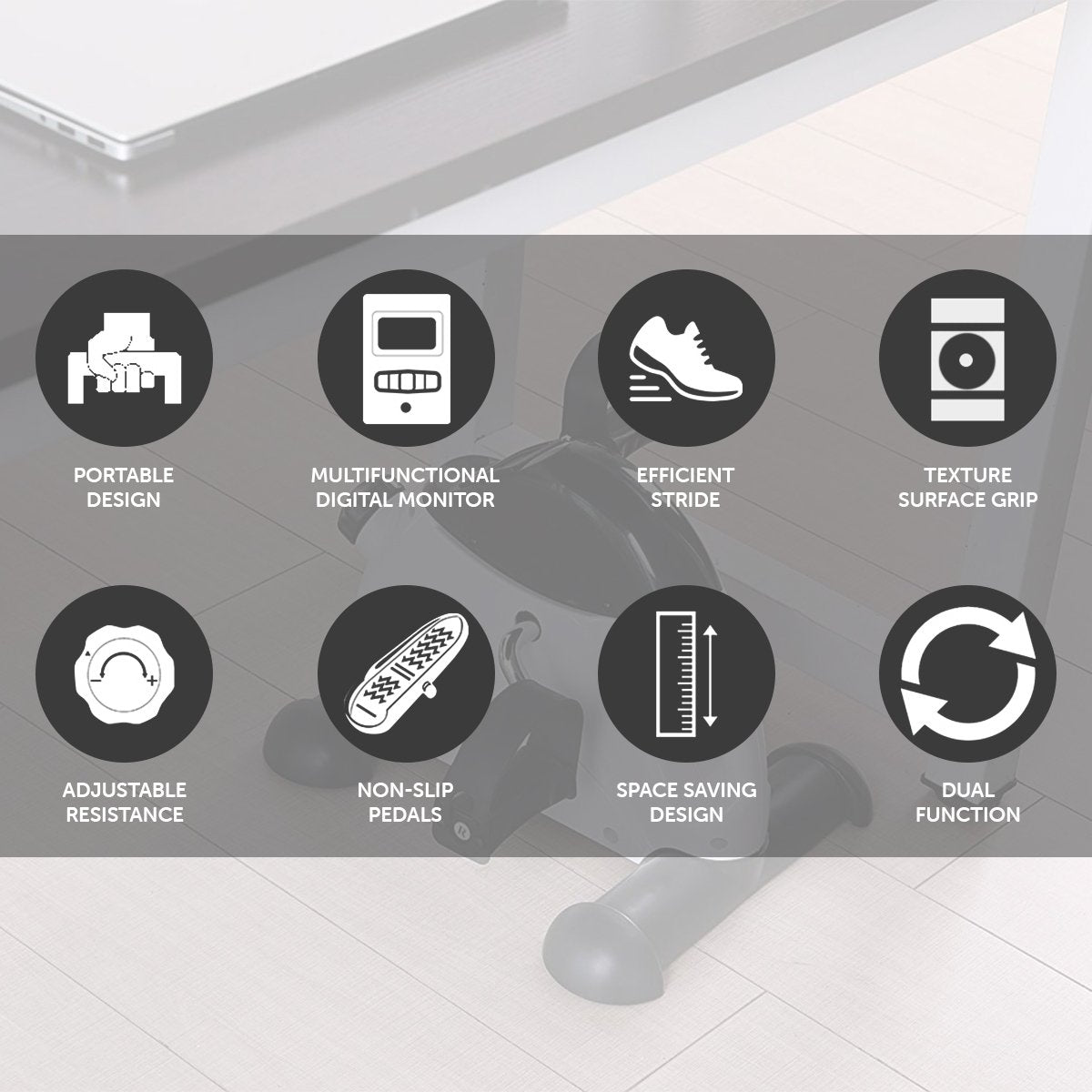 Powertrain Mini Exercise Bike Arm and Leg Pedal Exerciser Powertrain