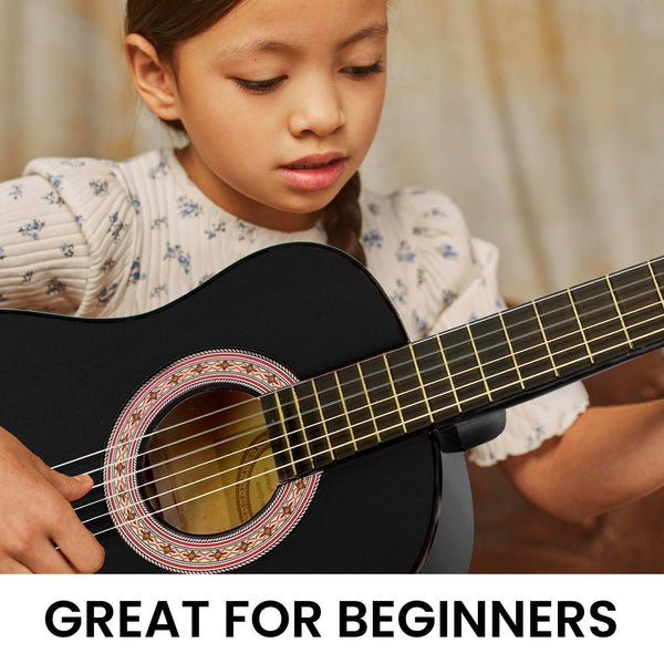 Karrera 34in Acoustic Children Wooden Guitar - Black Karrera