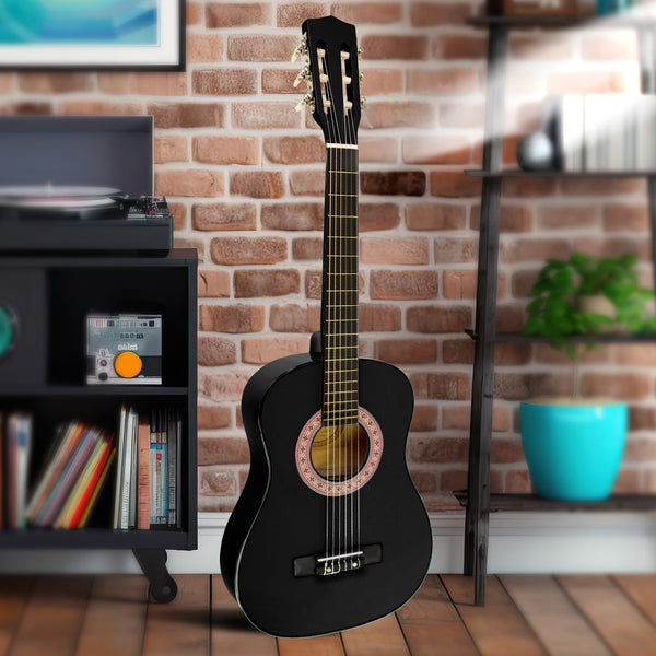 Karrera 34in Acoustic Children Wooden Guitar - Black Karrera