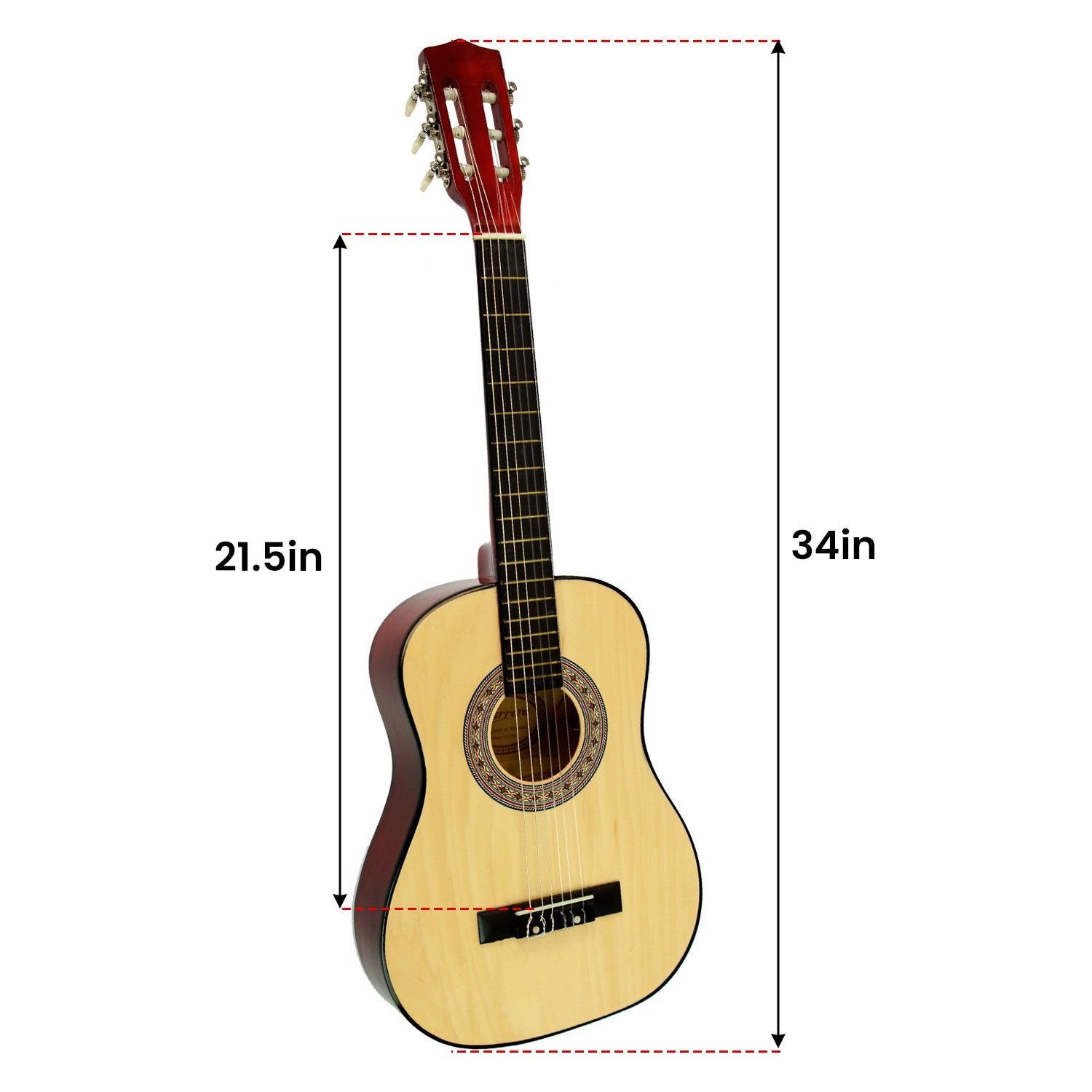 Karrera Childrens Guitar  Wooden 34in Acoustic - Natural Karrera
