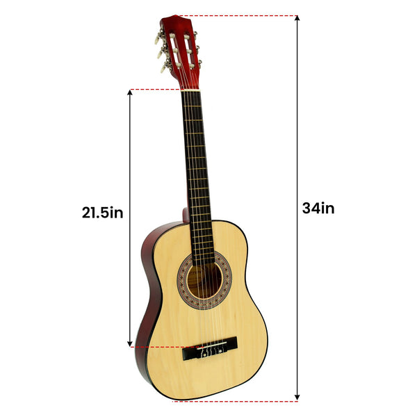 Karrera Childrens Guitar  Wooden 34in Acoustic - Natural Karrera