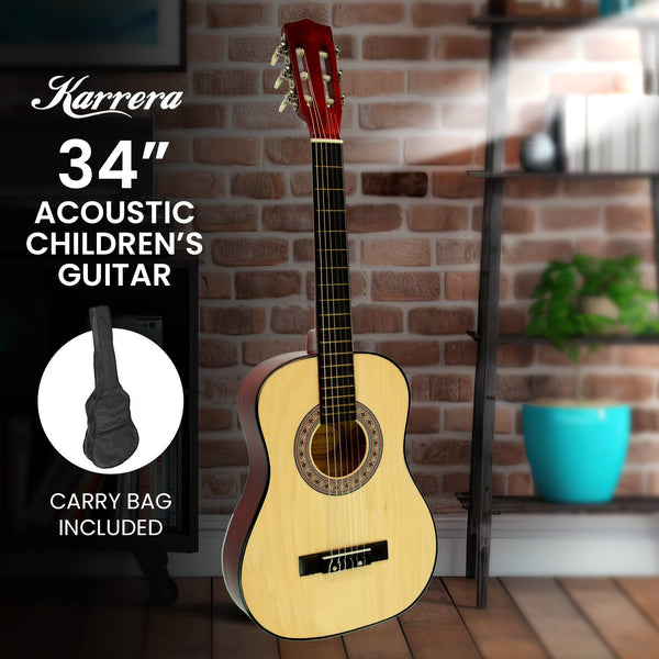 Karrera Childrens Guitar  Wooden 34in Acoustic - Natural Karrera