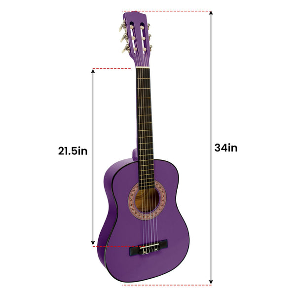 Karrera 34in Acoustic Children no cut Guitar - Purple Karrera