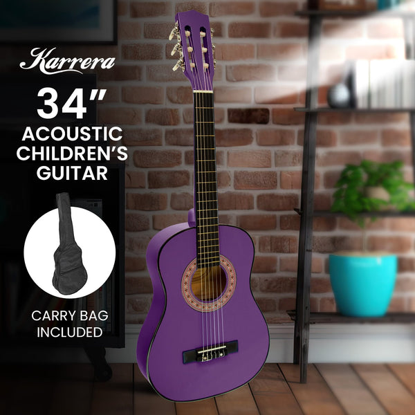Karrera 34in Acoustic Children no cut Guitar - Purple Karrera