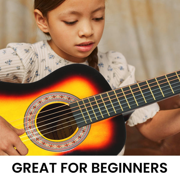 Karrera 34in Acoustic Wooden Childrens Guitar - Sunburst Karrera