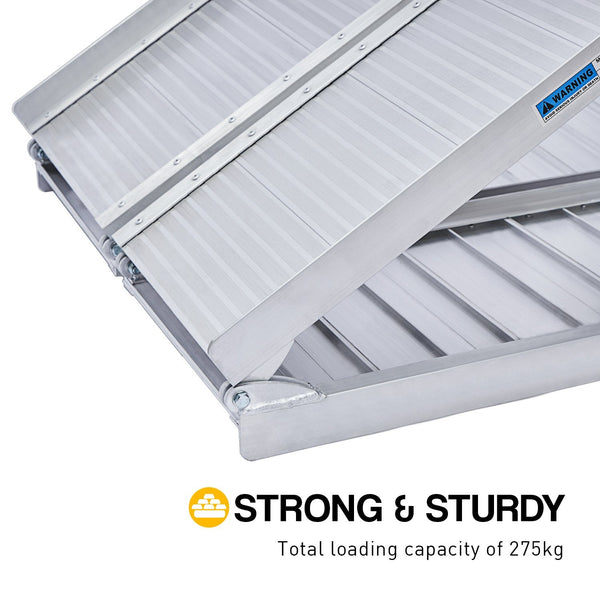 Rigg Aluminium Portable Non-slip Wheelchair Ramp 4ft - Silver EQUIPMED