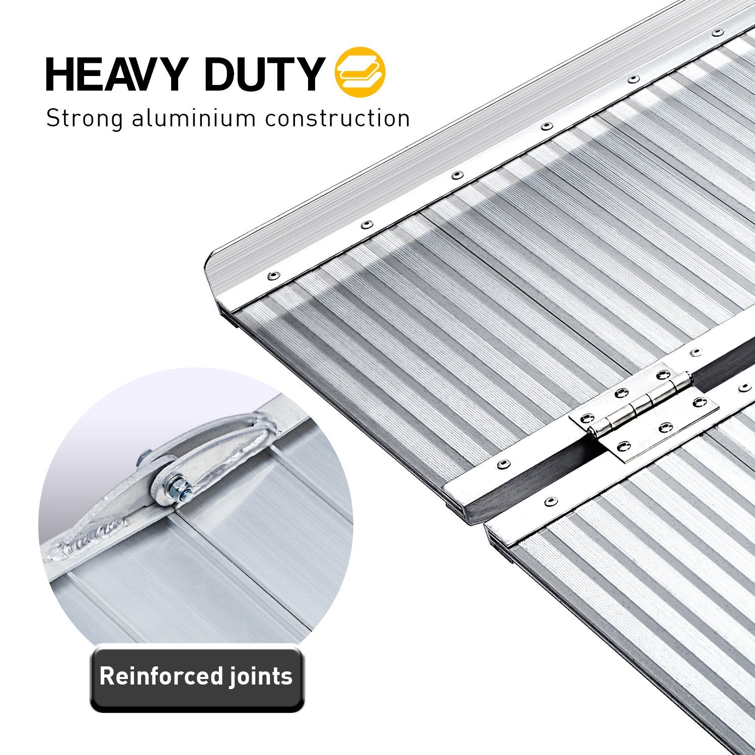 Rigg Aluminium Portable Non-slip Wheelchair Ramp 4ft - Silver EQUIPMED