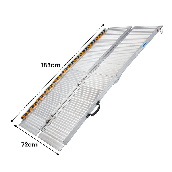 Rigg Aluminium Portable Non-slip Wheelchair Ramp 6ft - Silver EQUIPMED