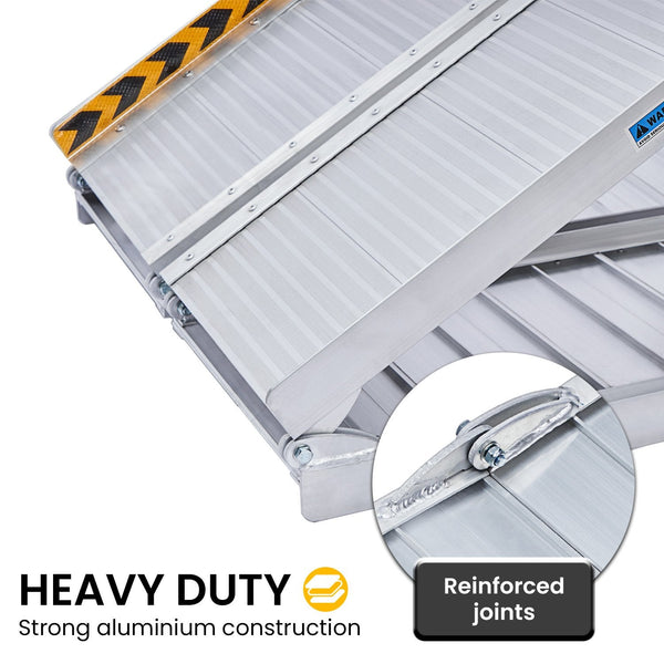 Rigg Aluminium Portable Non-slip Wheelchair Ramp 6ft - Silver EQUIPMED