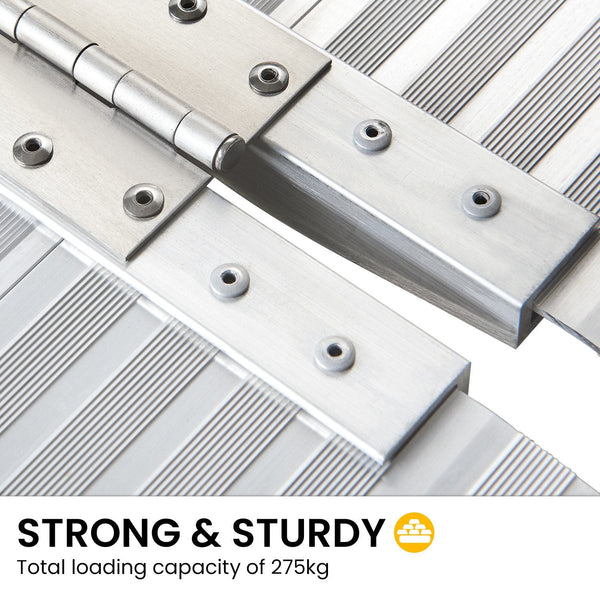 Rigg Aluminium Portable Non-slip Wheelchair Ramp 6ft - Silver EQUIPMED