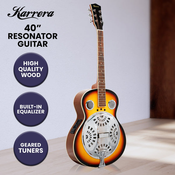 Karrera 40in Resonator Guitar - Sunburst Karrera