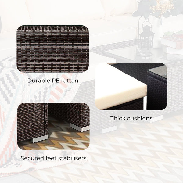 Sarantino 5pc Modular Outdoor Lounge Set PE Rattan - Brown Sarantino