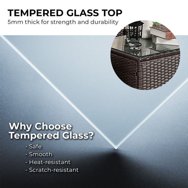 Sarantino 5pc Modular Outdoor Lounge Set PE Rattan - Brown Sarantino