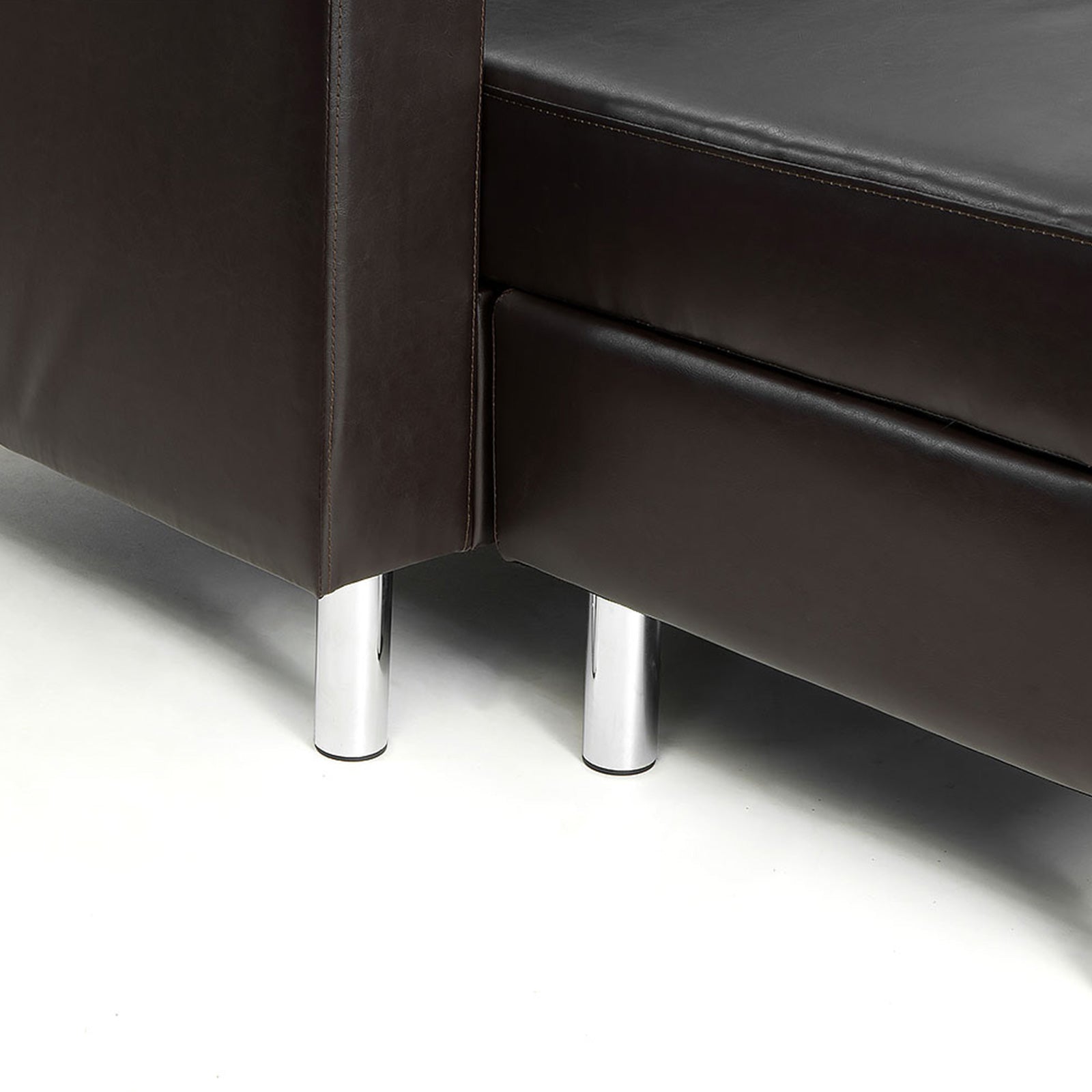 Sarantino Corner Sofa Lounge Couch Modular Furniture Chair Home Faux Leather Chaise Brown Sarantino