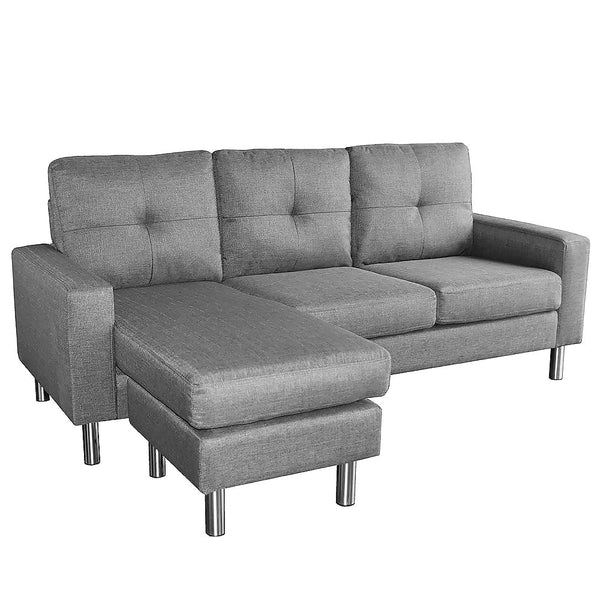 Sarantino Linen Corner Sofa Lounge Couch Modular Furniture L Chair Home Chaise Grey Sarantino