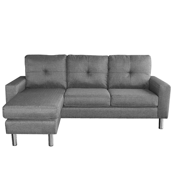 Sarantino Linen Corner Sofa Lounge Couch Modular Furniture L Chair Home Chaise Grey Sarantino