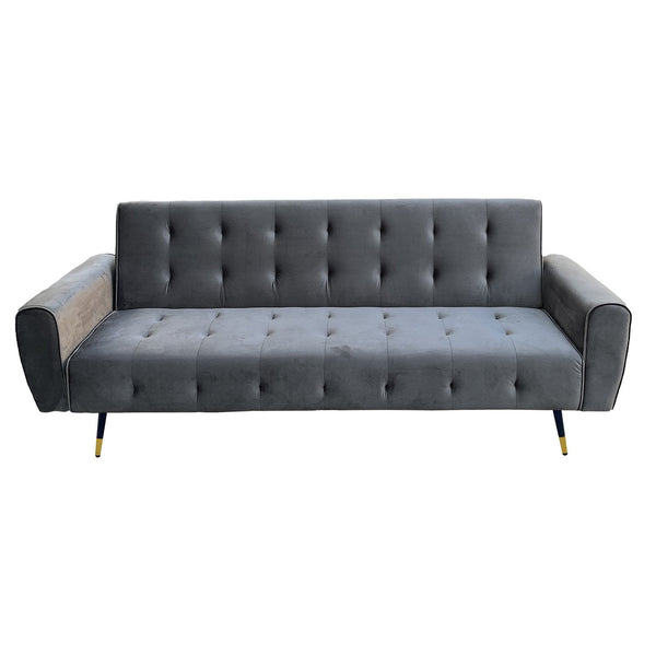 Sarantino Ava 3-seater Tufted Velvet Sofa Bed By Sarantino - Dark Grey Sarantino