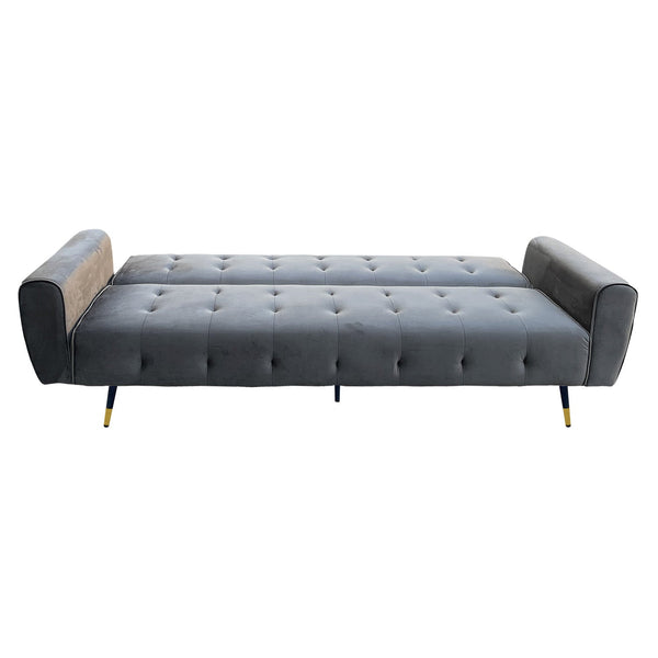 Sarantino Ava 3-seater Tufted Velvet Sofa Bed By Sarantino - Dark Grey Sarantino