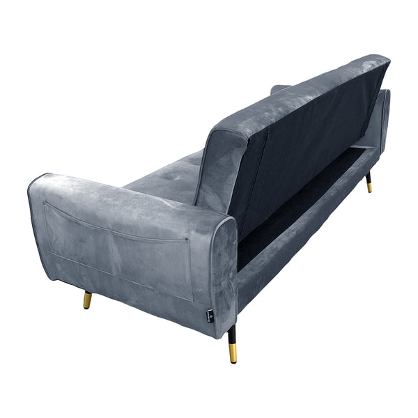 Sarantino Ava 3-seater Tufted Velvet Sofa Bed By Sarantino - Light Grey Sarantino