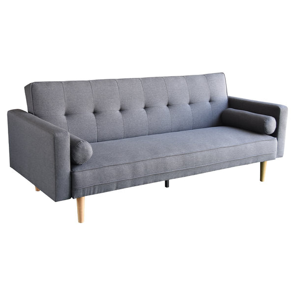 Sarantino Madison Sofa Bed Lounge Couch Futon Furniture Home Dark Grey Linen Suite Sarantino