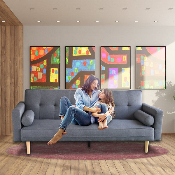 Sarantino Madison Sofa Bed Lounge Couch Futon Furniture Home Dark Grey Linen Suite Sarantino