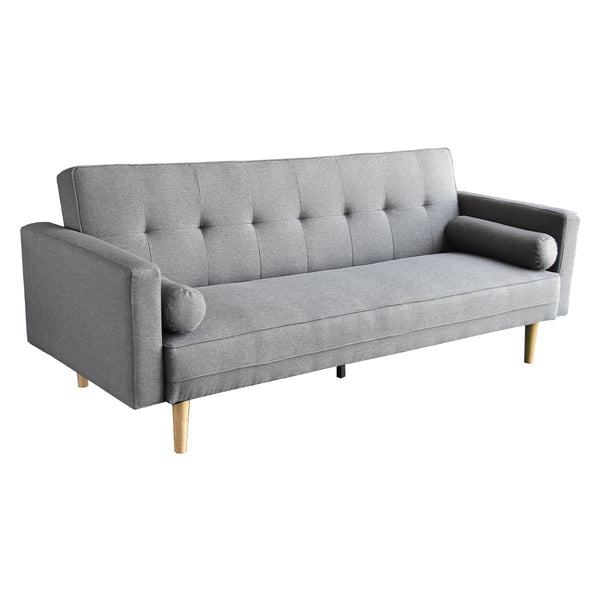 Sarantino Madison Sofa Bed Lounge Couch Futon Furniture Home Light Grey Linen Suite Sarantino