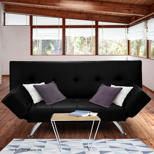 Sarantino Brooklyn Sofa Bed Faux Leather Lounge Couch Futon Furniture Adjustable Suite Bk Sarantino