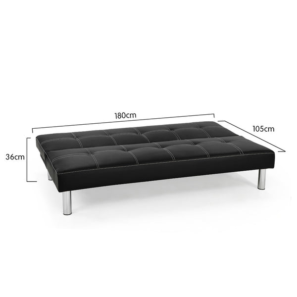 Sarantino Chelsea Sofa Bed Faux Leather Lounge Couch Futon Furniture Modular Suite Sarantino