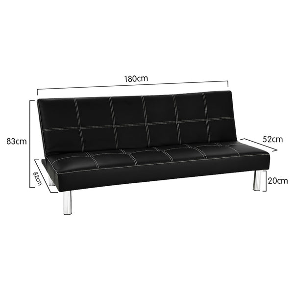 Sarantino Chelsea Sofa Bed Faux Leather Lounge Couch Futon Furniture Modular Suite Sarantino