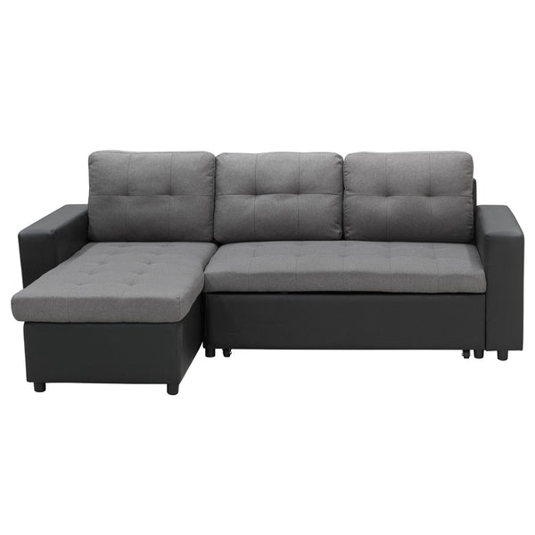 Sarantino Corner Sofa Linen Lounge Couch L-shaped Modular Furniture Home Chaise Grey Sarantino