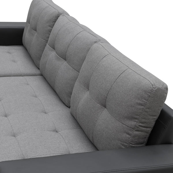 Sarantino Corner Sofa Linen Lounge Couch L-shaped Modular Furniture Home Chaise Grey Sarantino
