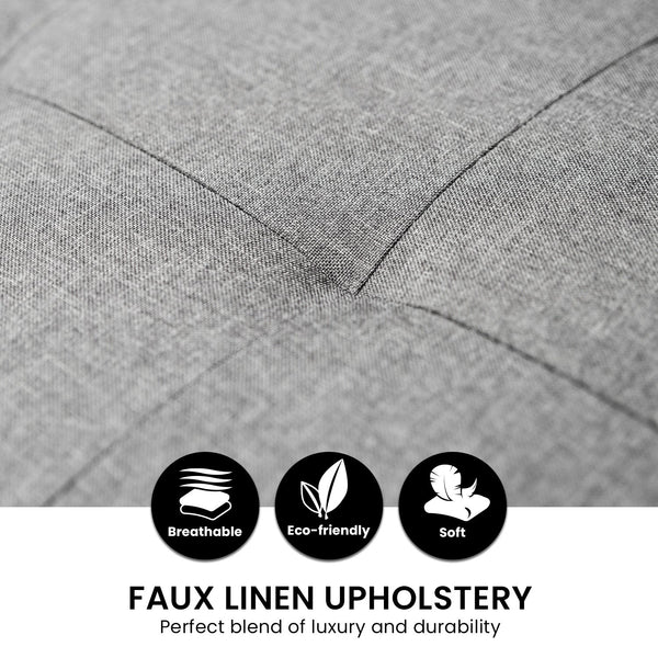 Sarantino Corner Sofa Linen Lounge Couch L-shaped Modular Furniture Home Chaise Grey Sarantino