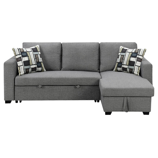 Sarantino Fontana Pullout Sofa Bed with Storage Chaise Lounge - Grey Sarantino