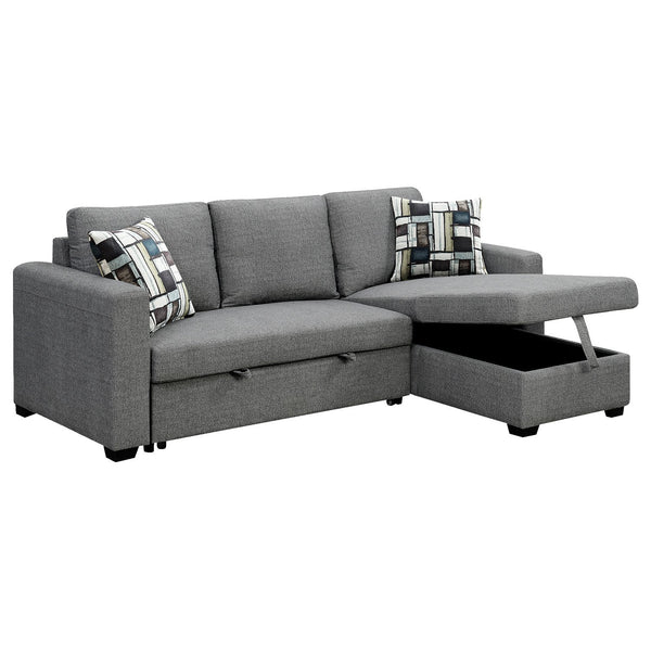 Sarantino Fontana Pullout Sofa Bed with Storage Chaise Lounge - Grey Sarantino