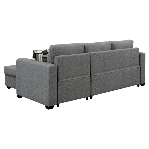 Sarantino Fontana Pullout Sofa Bed with Storage Chaise Lounge - Grey Sarantino