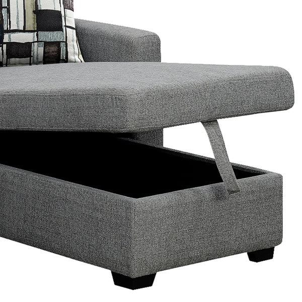 Sarantino Fontana Pullout Sofa Bed with Storage Chaise Lounge - Grey Sarantino