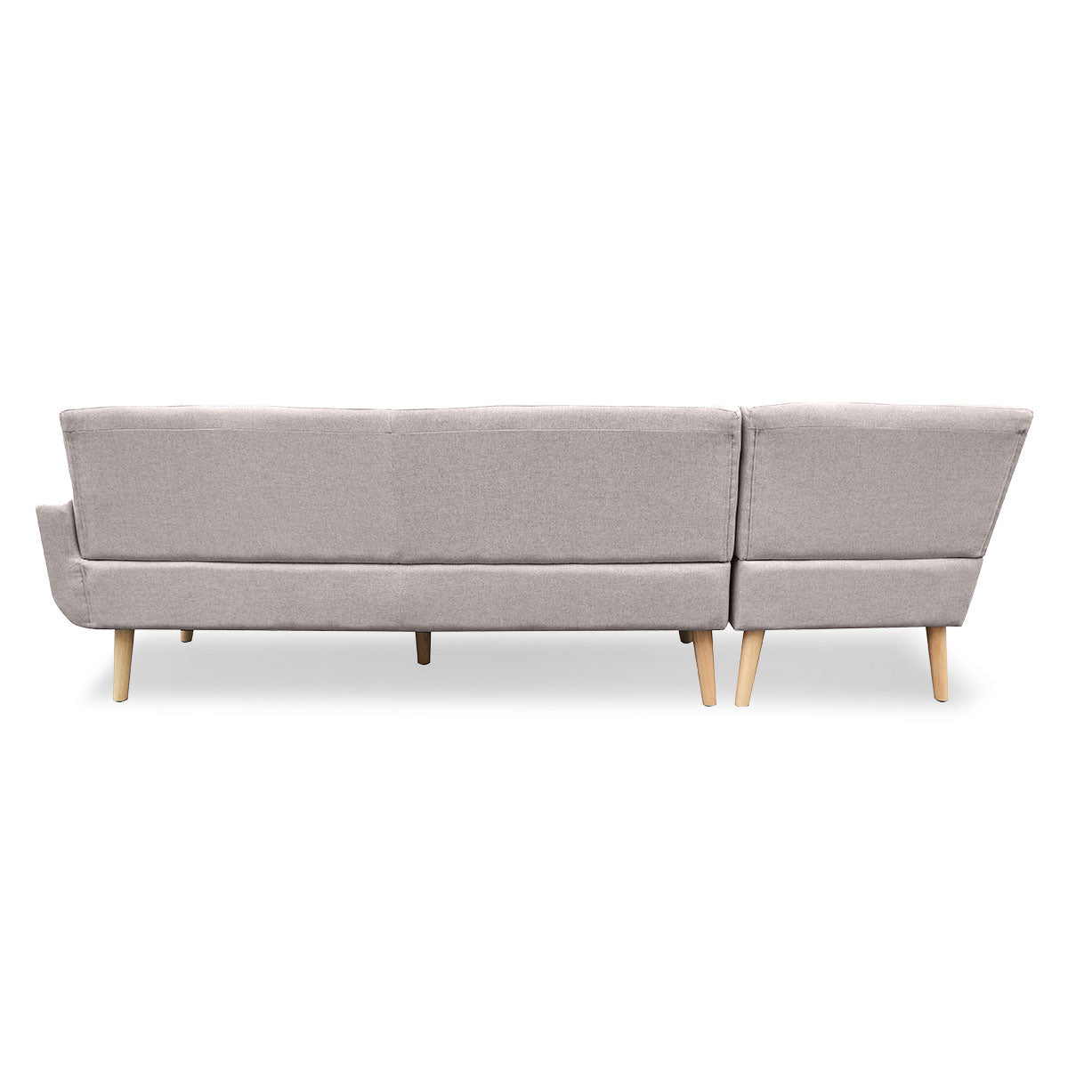 Sarantino Faux Linen Corner Sofa Lounge L-shaped Chaise Light Grey Sarantino