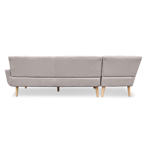 Sarantino Faux Linen Corner Sofa Lounge L-shaped Chaise Light Grey Sarantino