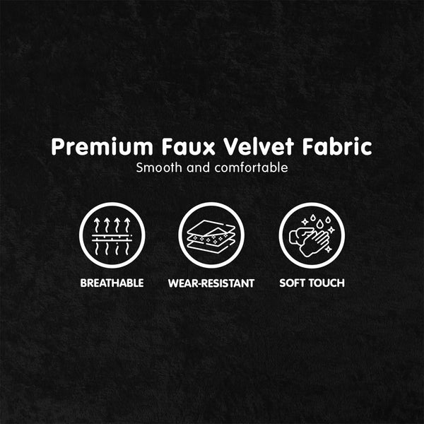 Sarantino Adjustable Chair Single Sofa Bed Faux Velvet - Black Sarantino