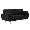Sarantino 3 Seater Modular Linen Fabric Sofa Bed Couch Futon Suite - Black