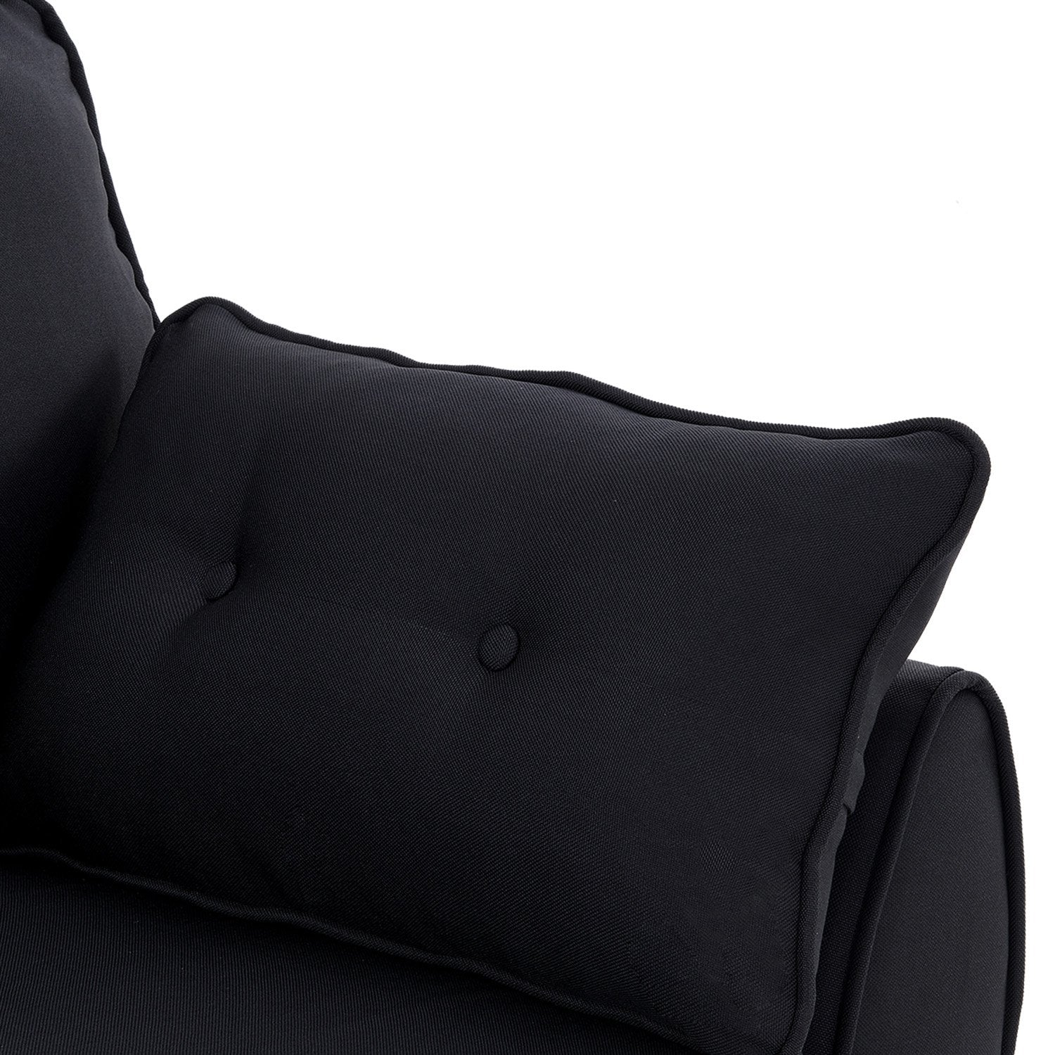 Sarantino 3 Seater Modular Linen Fabric Sofa Bed Couch Futon Suite - Black Sarantino