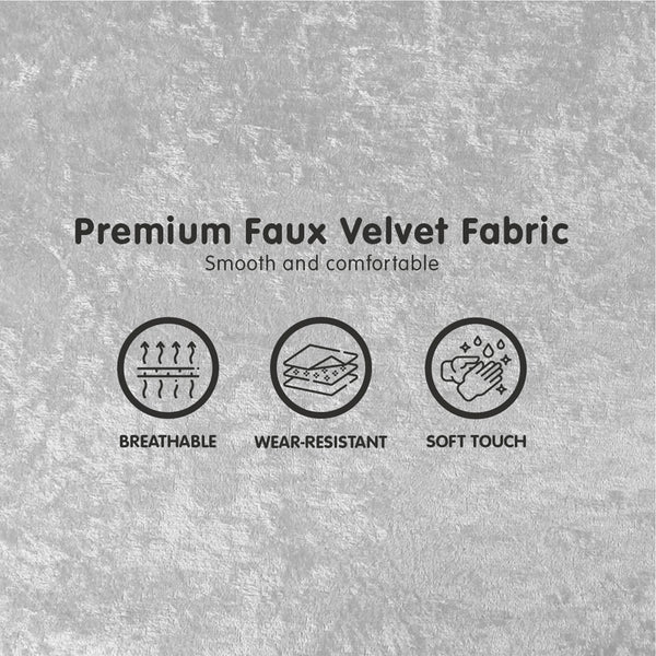 Sarantino 3 Seater Faux Velvet Sofa Bed Couch Furniture Light Grey Sarantino