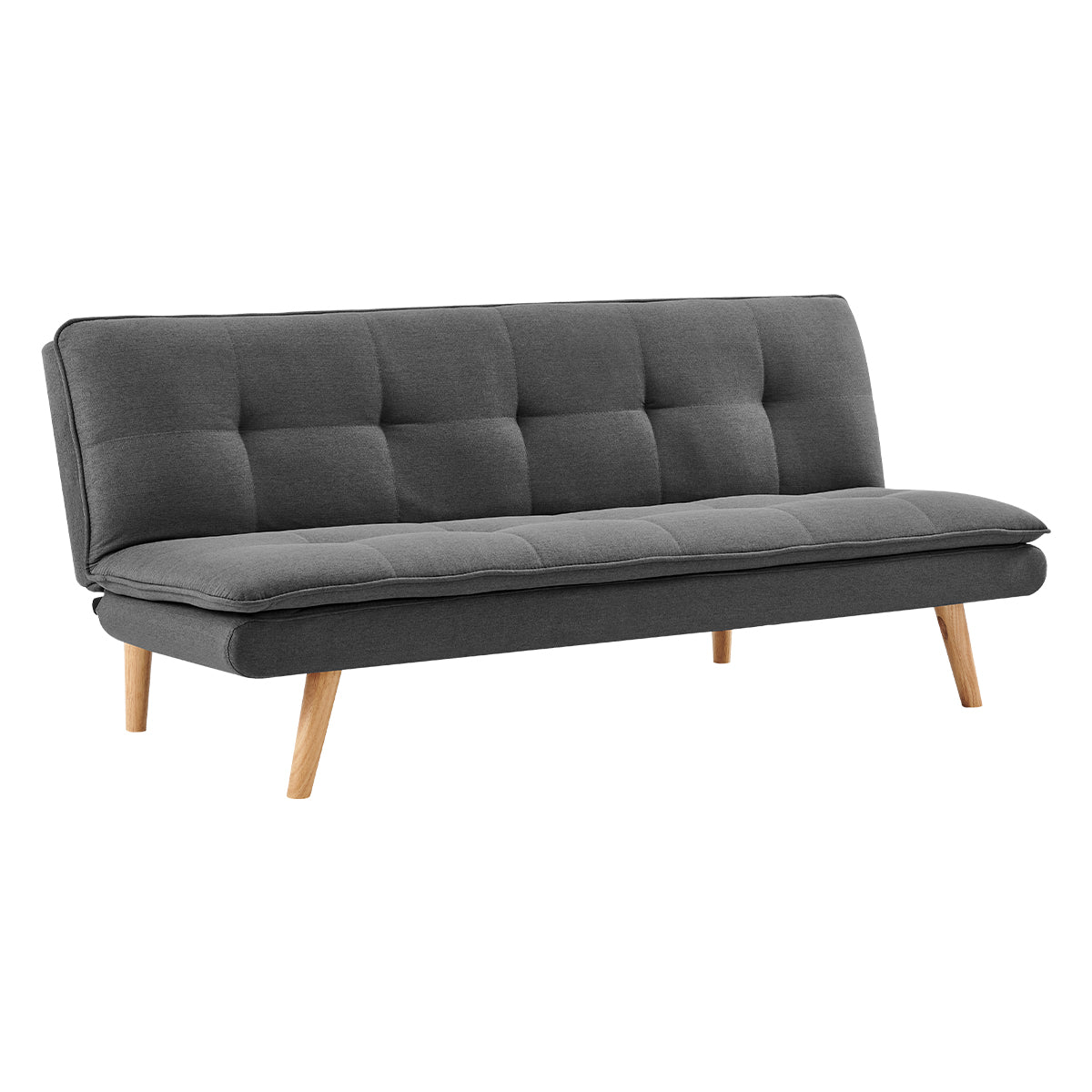 Sarantino 3 Seater Linen Sofa Bed Couch Lounge Futon - Dark Grey Sarantino