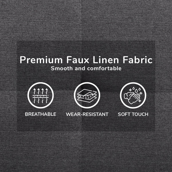 Sarantino 3 Seater Linen Sofa Bed Couch Lounge Futon - Dark Grey Sarantino