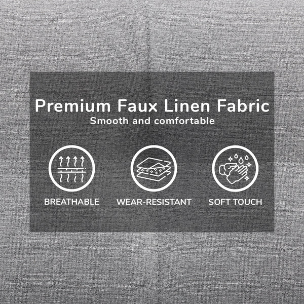 Sarantino 3 Seater Linen Couch Sofa Bed Lounge Futon - Light Grey Sarantino